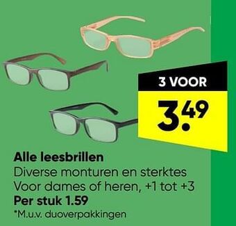 Big Bazar Alle leesbrillen aanbieding