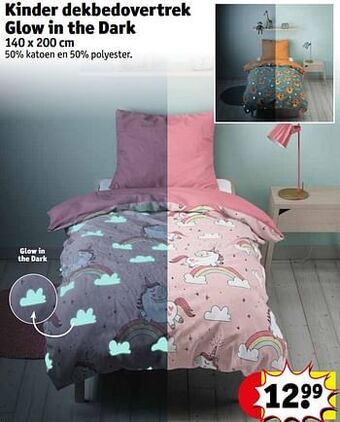 Kruidvat Kinder dekbed overtrek glow in the dark aanbieding