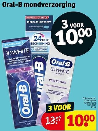 Kruidvat Tandpasta 3d white luxe perfection aanbieding