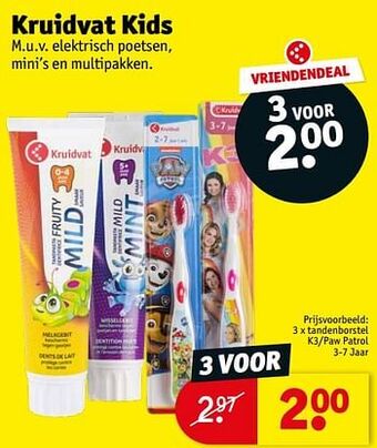 Kruidvat Tandenborstel k3-paw patrol aanbieding