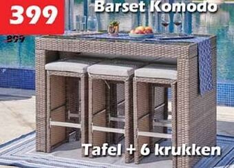 iTEK Barset komodo tafel + 6 krukken aanbieding
