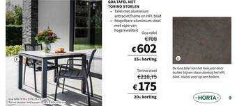 Horta Goa Tafel Met Torino Stoelen aanbieding