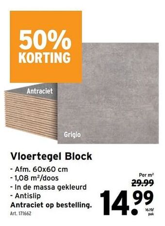 GAMMA Vloertegel block aanbieding
