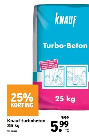 GAMMA Knauf turbobeton aanbieding