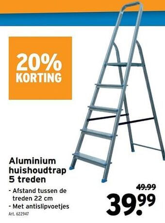 GAMMA Aluminium huishoudtrap 5 treden aanbieding