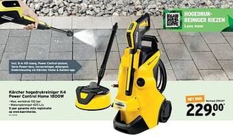 GAMMA Kärcher hogedrukreiniger k4 power control home 1800w aanbieding