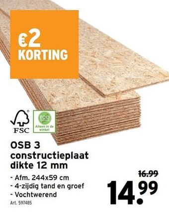 GAMMA Osb 3 constructieplaat aanbieding