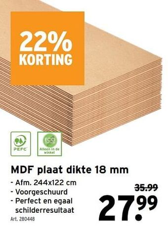 GAMMA Mdf plaat aanbieding