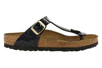 Berca Shoes Birkenstock Slipper Dames Gizeh Magic Snake - Zwart aanbieding