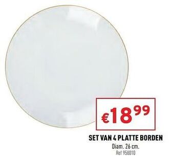 Set van 4 platte borden
