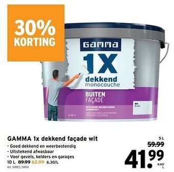 GAMMA Gamma 1x dekkend façade wit aanbieding