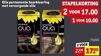 Kruidvat Olia permanente haarkleuring met verzorgende olie light brown aanbieding
