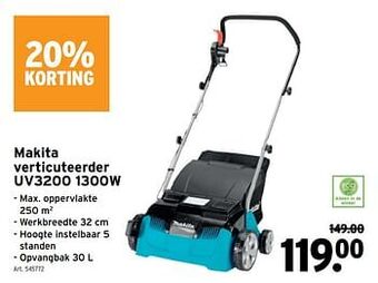 Makita verticuteerder uv3200 1300w
