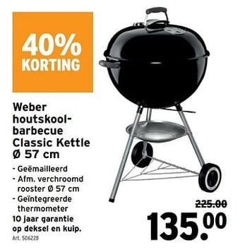 GAMMA Weber houtskoolbarbecue classic kettle aanbieding