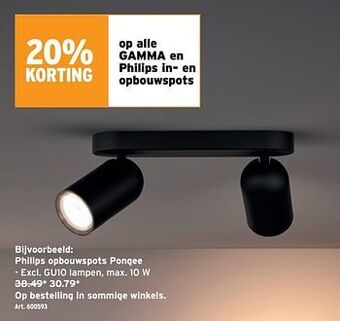 GAMMA Philips opbouwspots pongee aanbieding