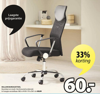 Jysk Billum Bureaustoel aanbieding