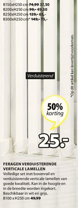 Jysk Feragen Verduisterende Verticale Lamellen aanbieding