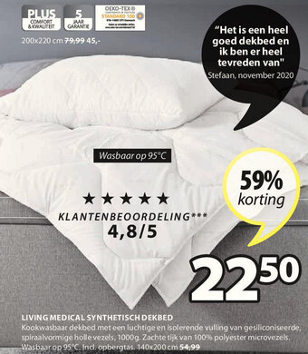Jysk Living Medical Synthetisch Dekbed aanbieding