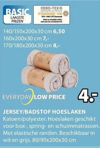 Jysk Jersey/Badstof Hoeslaken aanbieding