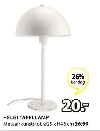 Jysk Helgi Tafellamp aanbieding