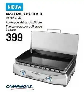 Gas plancha master lx campingaz