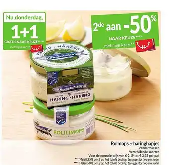 Intermarché Rolmops Of Haringhapjes Vandermaesen aanbieding