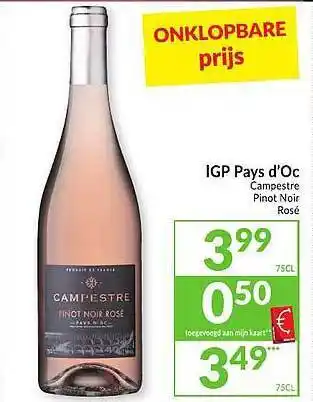 Igp Pays D'oc Campestre Pinot Noir Rose