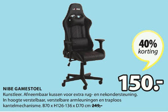 Jysk Nibe Gamestoel aanbieding