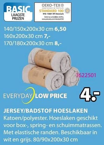 Jysk Jersey-badstof hoeslaken aanbieding