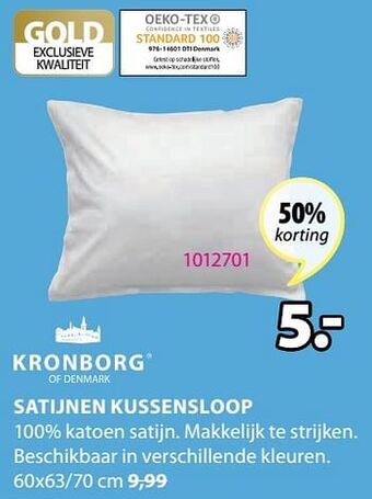 Jysk Satijnen kussensloop aanbieding