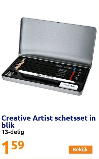 Action Creative Artist schetsset in blik aanbieding