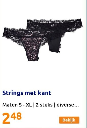 Action Strings met kant aanbieding