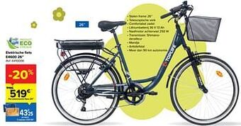 Carrefour Elektrische fiets e4600 26`` aanbieding