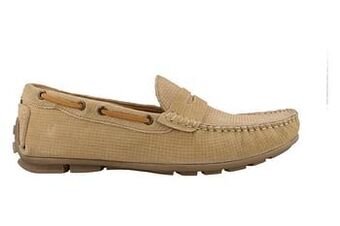 Berca Shoes Cafe Moda Mocassin Heren Volledig Leder - Beige aanbieding