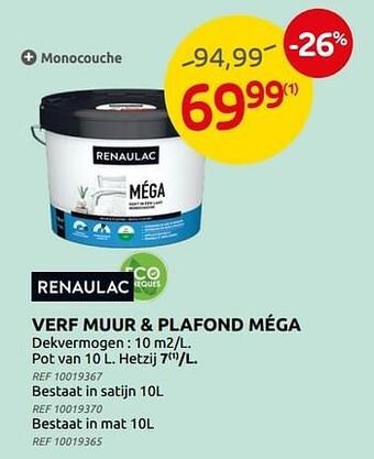 Brico Verf muur + plafond méga aanbieding