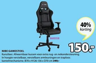 Jysk Nibe gamestoel aanbieding