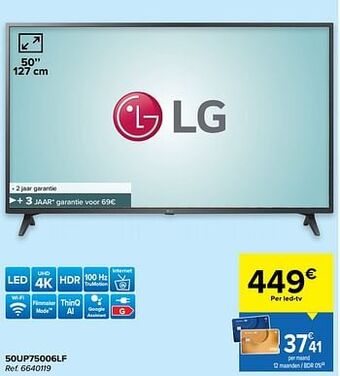 Carrefour Lg 50up75006lf aanbieding