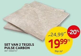 Brico Set van 2 tegels pulse carbon aanbieding