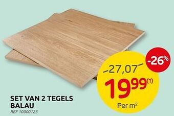 Brico Set van 2 tegels balau aanbieding