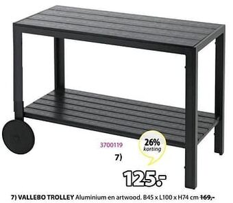 Jysk Vallebo trolley aanbieding