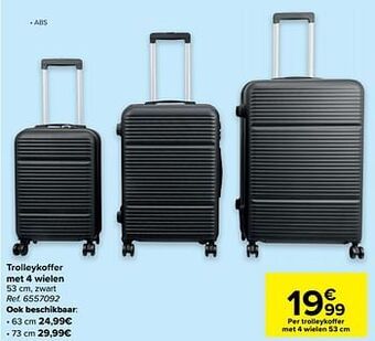 Carrefour Trolleykoffer met 4 wielen aanbieding