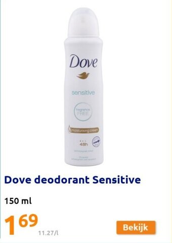 Action Dove deodorant Sensitive aanbieding