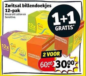Kruidvat Zwitsal billendoekjes aanbieding