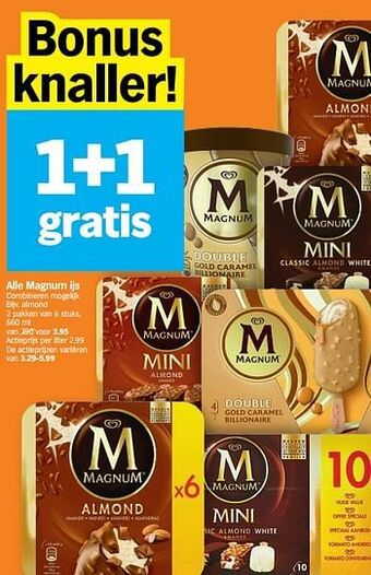 Albert Heijn Magnum ijs almond aanbieding