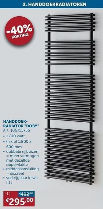 Zelfbouwmarkt Handdoekradiator doby aanbieding