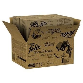 Zooplus 80x100g Elke Dag Feest Tonijn, zalm, kabeljauw, koolvis Felix Kattenvoer aanbieding