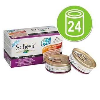 Zooplus 24x50g Small in Gelei of Natural In Gelei: Tonijn met Rund Schesir Kattenvoer aanbieding