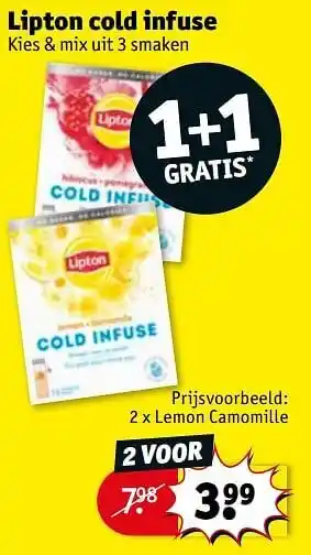 Kruidvat Lipton cold infuse lemon camomille aanbieding
