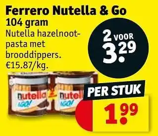 Nutella hazelnootpasta met brooddippers