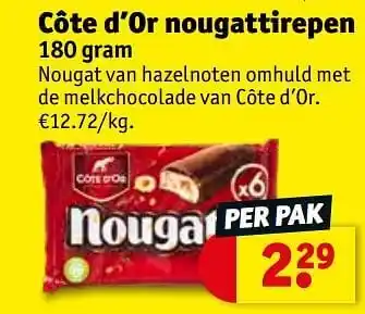 Kruidvat Côte d`or nougattirepen aanbieding